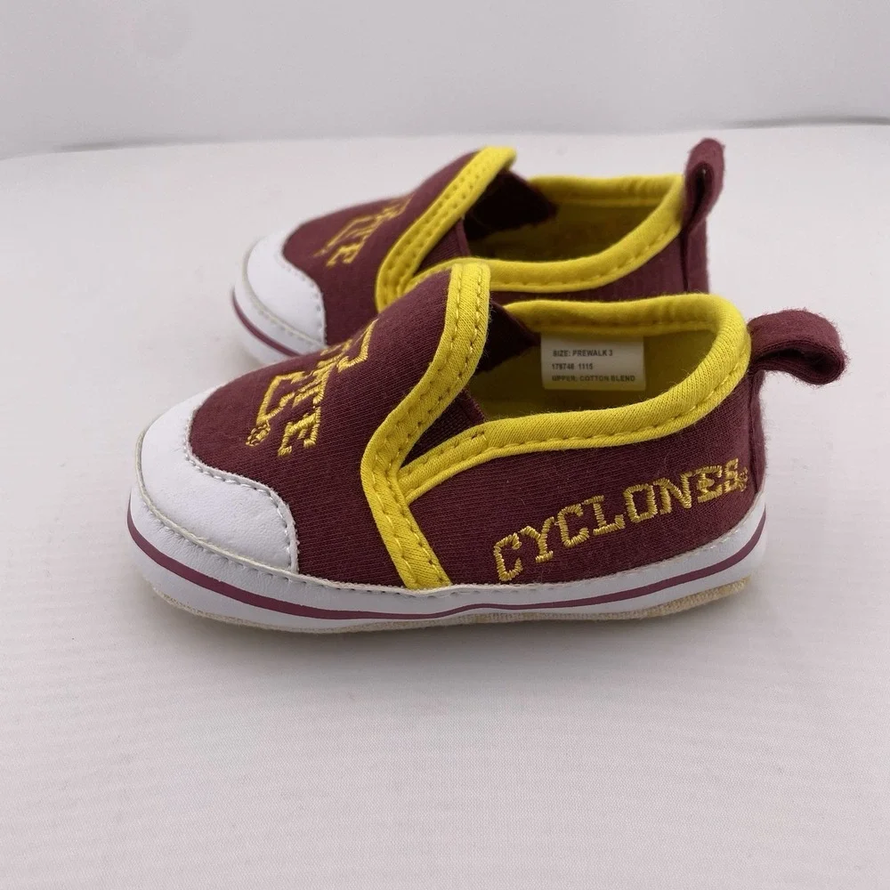 Iowa State‎ NCAA Baby Slip On Shoes Sneakers Size Prewalk 3 Maroon Gold